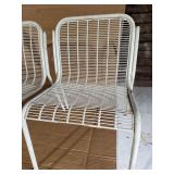 Vintage Heavy-Duty Steel Patio Chairs (2) – Commercial Grade Wire Lawn Chairs, plus two plastic chairs