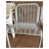 Vintage Heavy-Duty Steel Patio Chairs (2) – Commercial Grade Wire Lawn Chairs, plus two plastic chairs