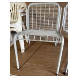 Vintage Heavy-Duty Steel Patio Chairs (2) – Commercial Grade Wire Lawn Chairs, plus two plastic chairs