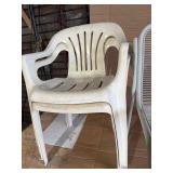 Vintage Heavy-Duty Steel Patio Chairs (2) – Commercial Grade Wire Lawn Chairs, plus two plastic chairs