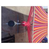 Outdoor Fabric Hammock with Steel Stand – Colorful Striped Patio & Backyard Hammoc