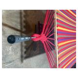 Outdoor Fabric Hammock with Steel Stand – Colorful Striped Patio & Backyard Hammoc