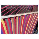 Outdoor Fabric Hammock with Steel Stand – Colorful Striped Patio & Backyard Hammoc