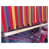 Outdoor Fabric Hammock with Steel Stand – Colorful Striped Patio & Backyard Hammoc