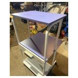 Medical / Laboratory Equipment Cart with Built-In Power Strip – Rolling 2-Tier Instrument Stand