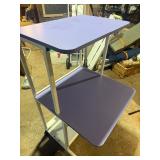 Medical / Laboratory Equipment Cart with Built-In Power Strip – Rolling 2-Tier Instrument Stand