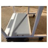 Medical / Laboratory Equipment Cart with Built-In Power Strip – Rolling 2-Tier Instrument Stand