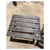 Parkland Heritage Cast Metal & Wood Garden Chair with Matching Ottoman Set – Beautiful Verdigris Finish