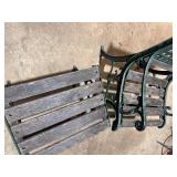 Parkland Heritage Cast Metal & Wood Garden Chair with Matching Ottoman Set – Beautiful Verdigris Finish