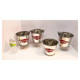 Vintage Grain Belt Beer Tin Buckets – Set of 4