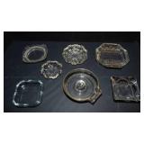 Clear Glass Ashtray Collection – Set of 7
