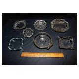 Clear Glass Ashtray Collection – Set of 7