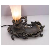 Vintage Tiffany Style Lily Pond Accent Lamp – Pink Glass Shade