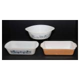 Vintage Milk Glass Bakeware – Loaf Dishes & Round Dish