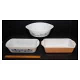 Vintage Milk Glass Bakeware – Loaf Dishes & Round Dish
