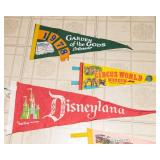 Vintage Pennants Lot – Disneyland, Circus World, Garden of the Gods & More