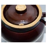 Vintage Stoneware Bean Pot & Small Crock with Lid – 2 Piece Set
