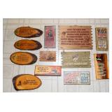 Set of 12 Humorous Small Wooden Signs