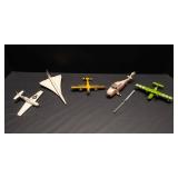 Vintage Metal Airplanes & Helicopter Toys Lot