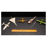 Vintage Metal Airplanes & Helicopter Toys Lot