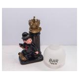 Vintage Clown Lamp & Charlie Chaplin Bar Oil Lamp – 2 Piece Lighting Lot