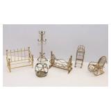 Vintage Metal Dollhouse Furniture – Brass Assortment