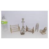 Vintage Metal Dollhouse Furniture – Brass Assortment