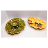 1970s Ceramic Servingware – Chip & Dip Sets (2 Piece Lot)
