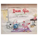 Handmade “Dear God” Cross-Stitch Framed Artwork