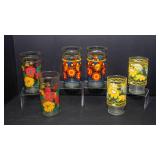 Vintage Floral & Colorful Drinking Glasses – Set of 6