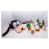 Vintage Disney & Walt Kelly Toy Lot – Goofy Hat & 1969 Figurines
