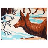 Vintage Deer Winter Scene Tapestry Wall Hanging – Azhari Trading, 100% Cotton (Made in Turkey) 57" x 37"