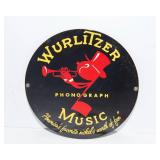 Wurlitzer Metal Sign & Jukebox Information Piece – 10" Diameter