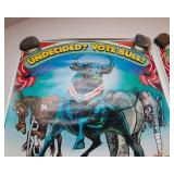 Vintage 1980 Schlitz Malt Liquor Posters – “Undecided? Vote Bull!” (Set of 2)
