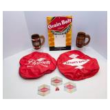Grain Belt Beer Collectibles Lot – Mugs, Barstool Covers & Signs
