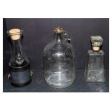 Glass Decanters & Gallon Jug – Set of 3