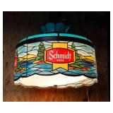 Schmidt Beer Tiffany Style Hanging Lamp – Vintage Bar Light