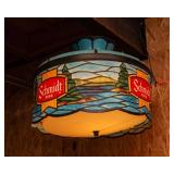 Schmidt Beer Tiffany Style Hanging Lamp – Vintage Bar Light