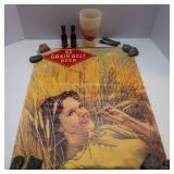 Grain Belt Beer Collectibles Lot – Poster, Cups & Barware