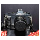 Vintage Camera & Photography Gear Lot – Canon T50, Lenses, Tripod & Accessories