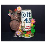 Colt 45 Malt Liquor Chalkware Wall Hanging – Vintage Bar Decor