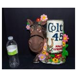 Colt 45 Malt Liquor Chalkware Wall Hanging – Vintage Bar Decor
