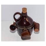 Vintage “Fire Water” Decanter Jug & Shot Glass Set