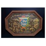 Old Style Beer (Heileman’s Brewing) Plastic Bar Sign – Wood Style Pub Decor