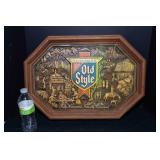 Old Style Beer (Heileman’s Brewing) Plastic Bar Sign – Wood Style Pub Decor