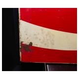 Coca-Cola Metal Sign & Straw Coke Hat – 2 Piece Lot