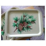 Eight 15 x 11 Serving Trays w/Evergreen Design