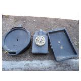 Three Oil Change Containers