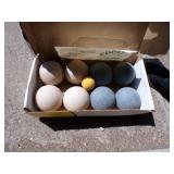In original Box Bocce Ball Set (older concrete playing balls)