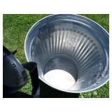Two Metal Trash Cans with Lids Good Condition